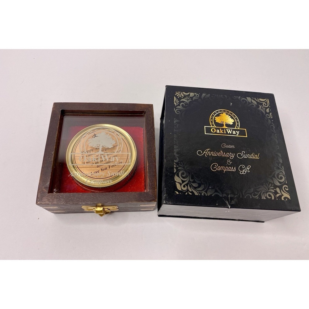 OakiWay Anniversary‎ Sundial Compass Gift Set Special Engraved